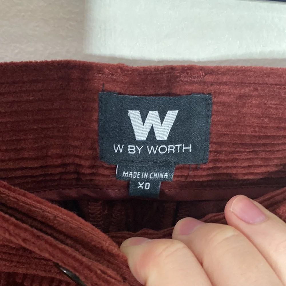 W by Worth burnt Sienna corduroy flare pants size X0 ( 00 )